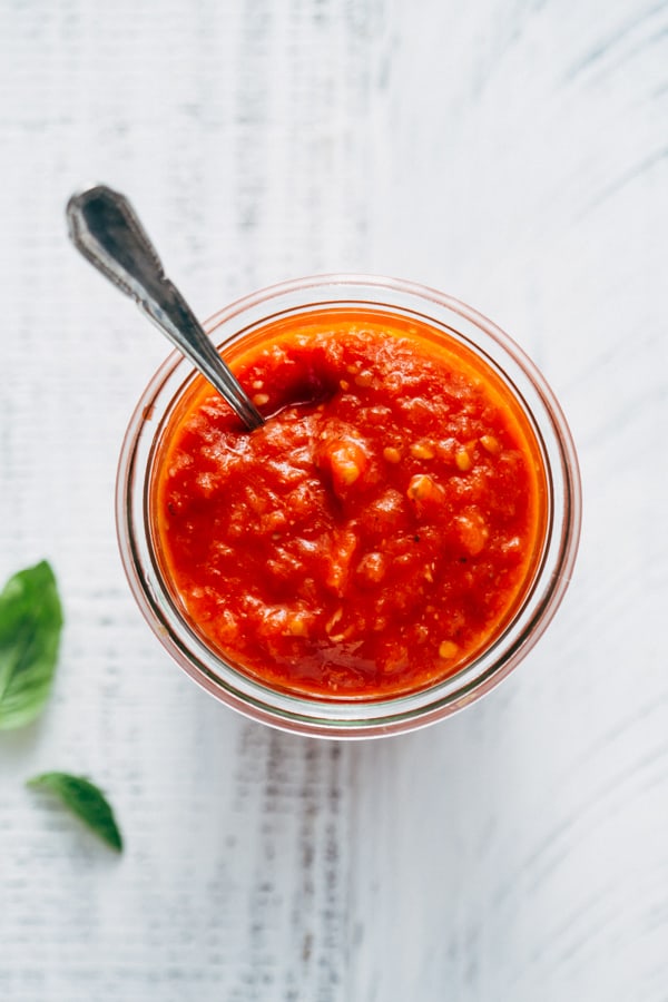 spaghetti with homemade tomato sauce