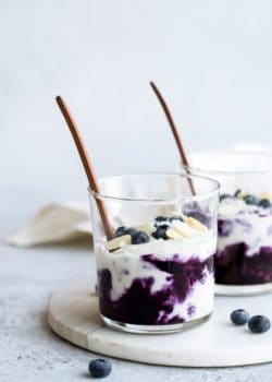 vegan blueberry cheesecake jars
