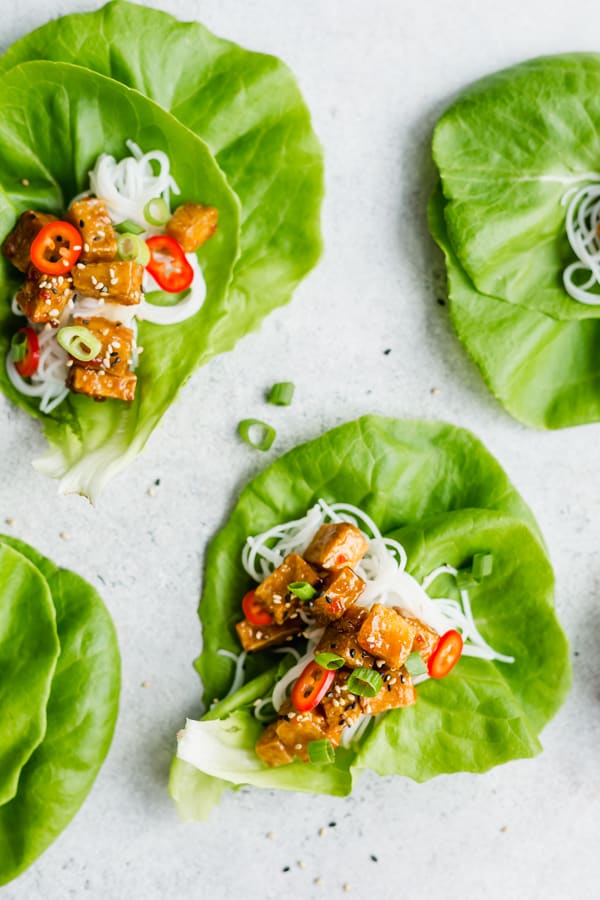 sweet chili vegan lettuce wraps