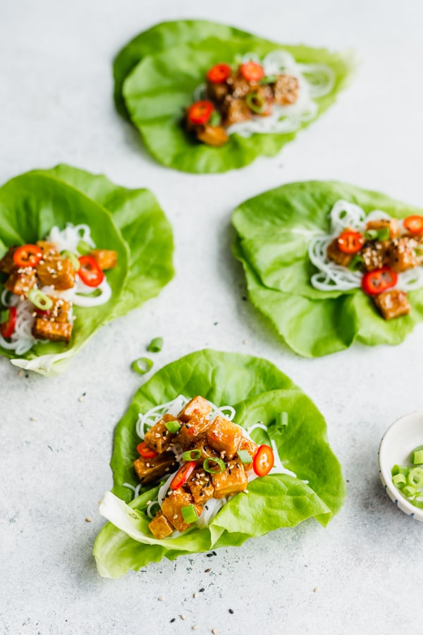 sweet chili vegan lettuce wraps