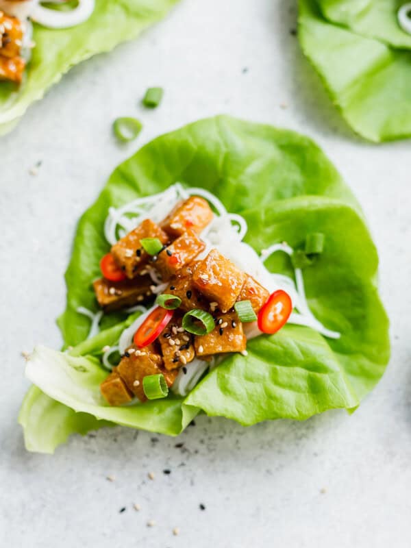 sweet chili vegan lettuce wraps