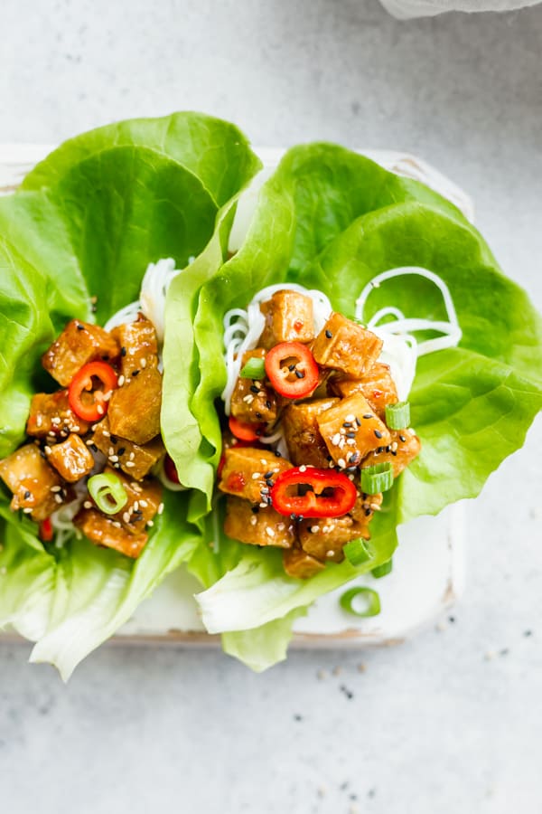 sweet chili vegan lettuce wraps