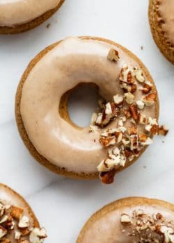 vegan chia latte donuts with maple glaze