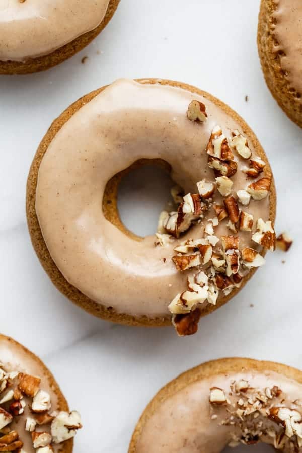 vegan chia latte donuts with maple glaze