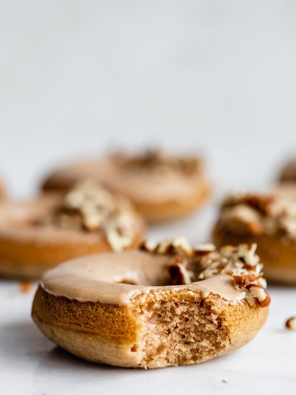 vegan chia latte donuts with maple glaze