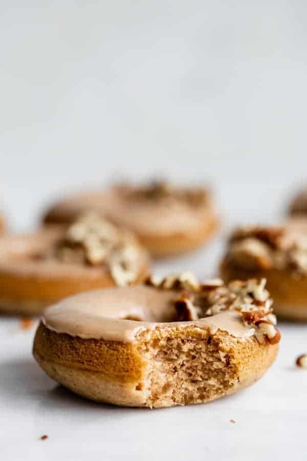 vegan chia latte donuts with maple glaze
