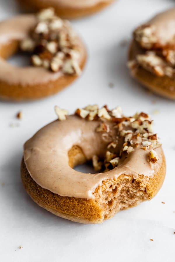 vegan chia latte donuts with maple glaze