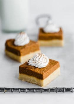 pumpkin pie bars with almond cookie crust