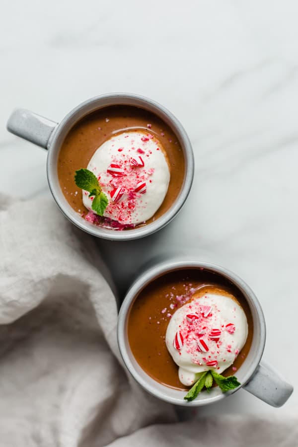 vegan peppermint hot chocolate