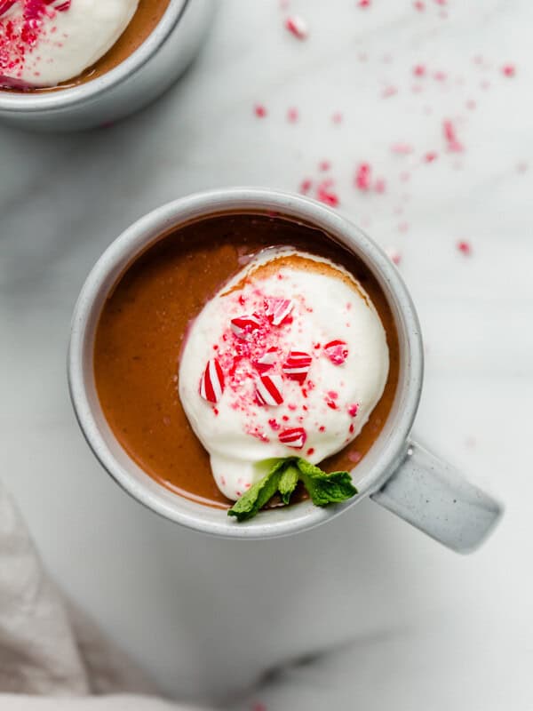 vegan peppermint hot chocolate
