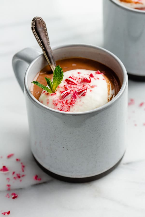 vegan peppermint hot chocolate
