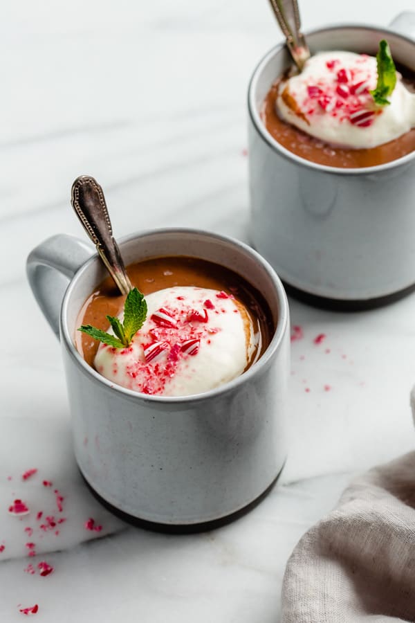 vegan peppermint hot chocolate