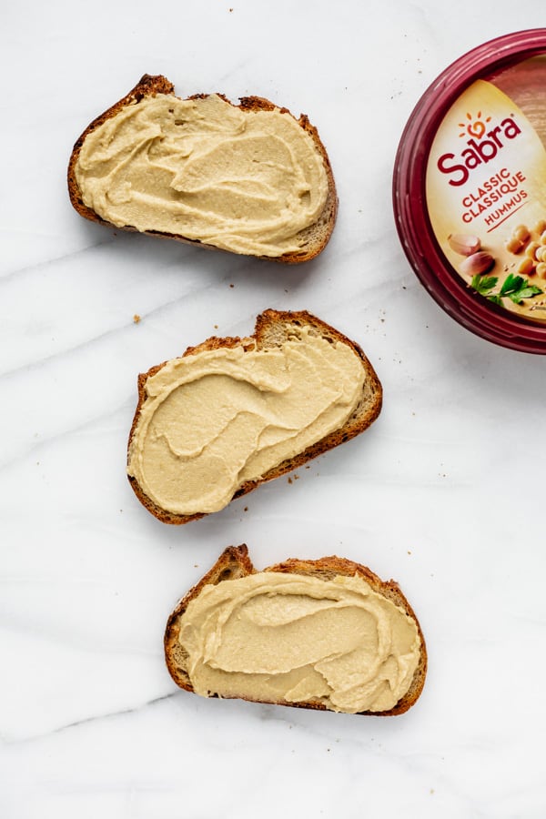 hummus toast 3 ways