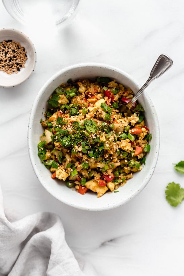 vegan cauliflower fried rice