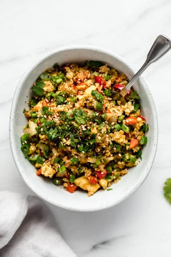 vegan cauliflower fried rice