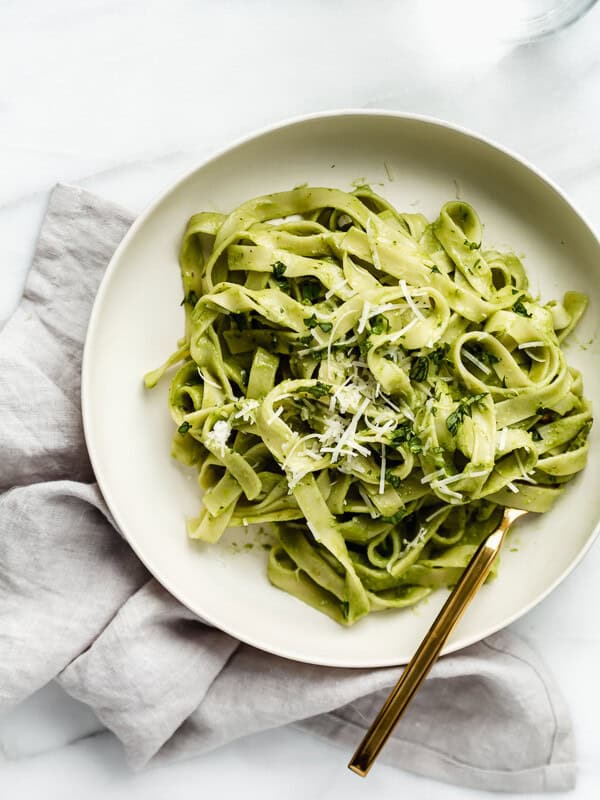 avocado pasta with avocado sauce