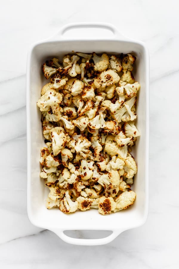 cauliflower in a baking dish
