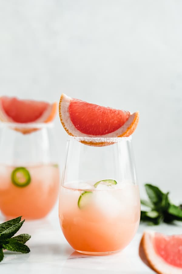 Spicy grapefruit margaritas