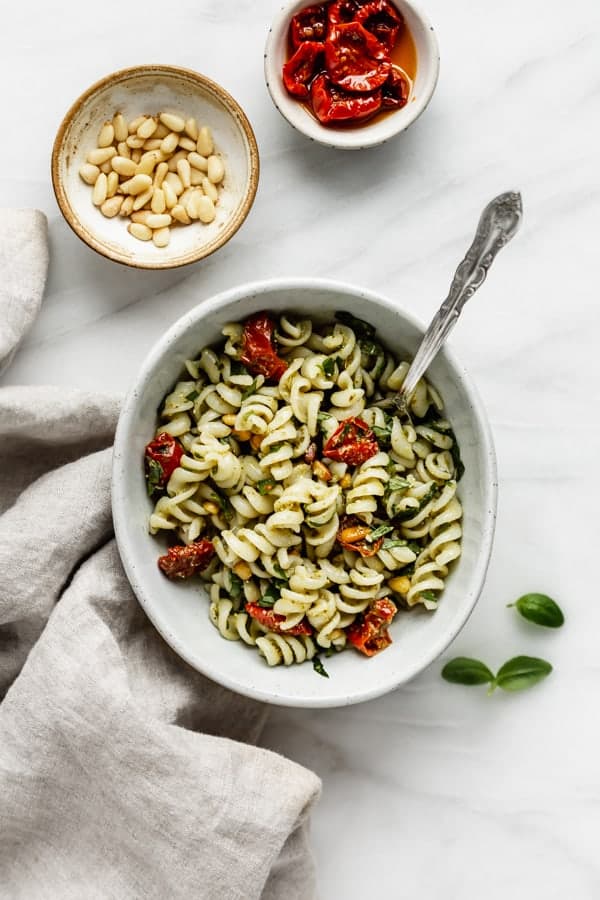 gluten-free pesto pasta salad