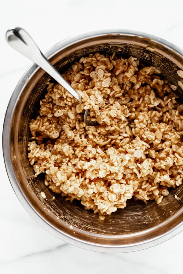 rice crispy mixture in a bowl