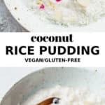 a bowl of rice pudding with berries
