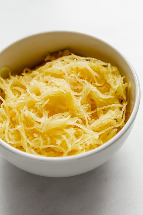a bowl of spaghetti squash