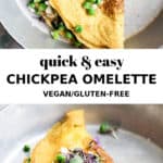 a chickpea omelette in a pan