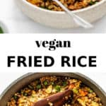 vegan fried rice in a pan