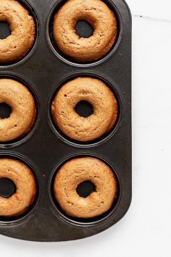 baked donuts in a donut pan