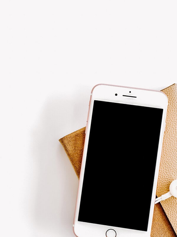 an iphone on a notebook