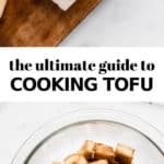 tofu on a wooden cutting board