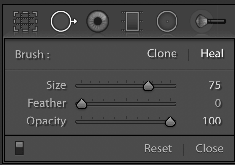 Adobe lightroom healing brush tool