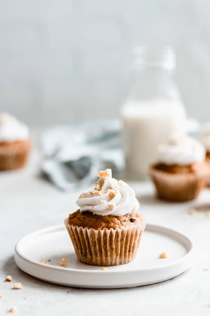 a cupcake on a plate