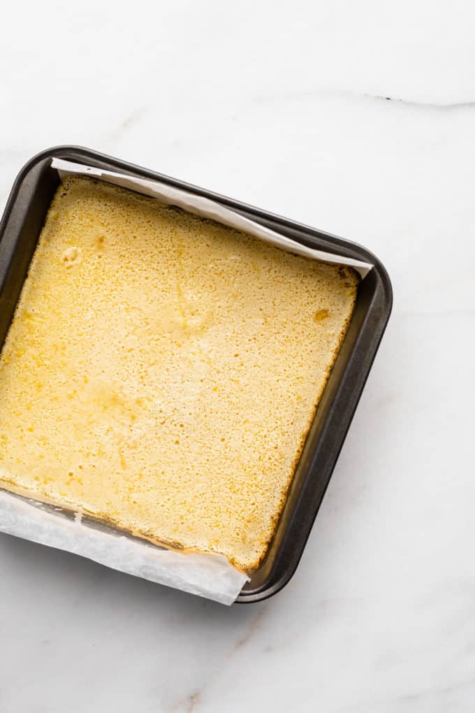 lemon bars in a pan