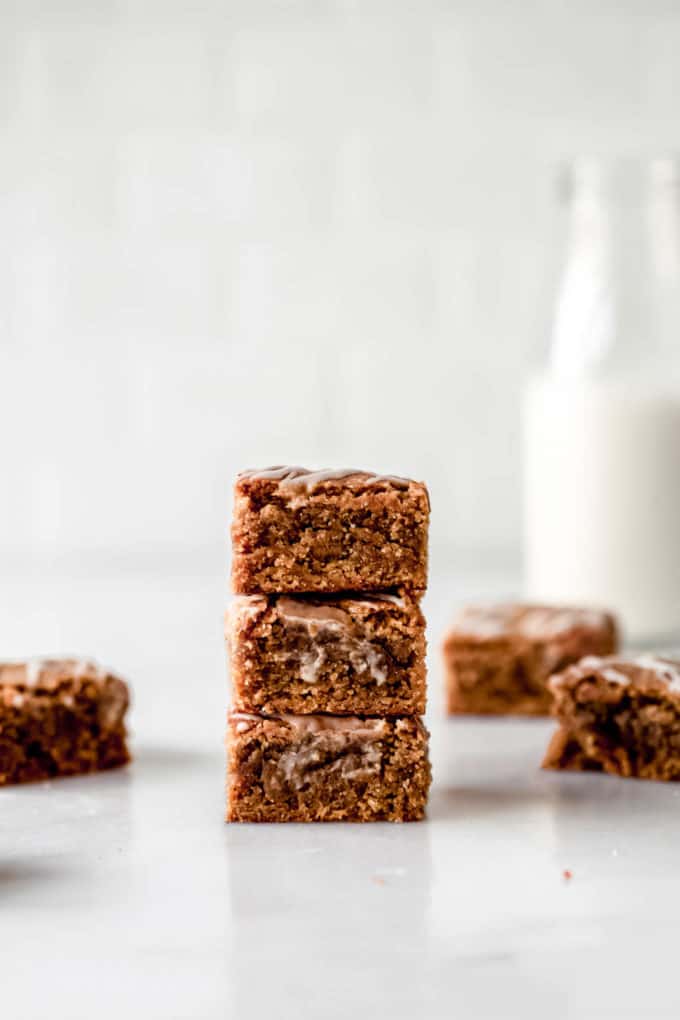 a stack of three chai blondies