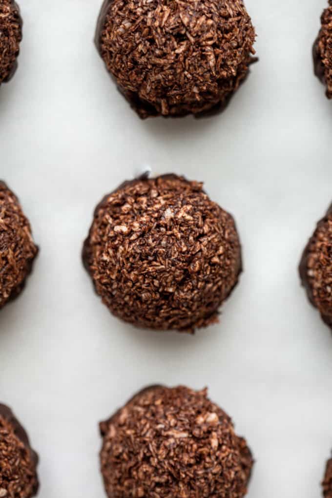 a chocolate coconut macaroon