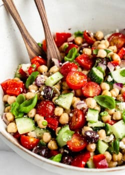 Mediterranean Quinoa Salad in a serving bowl