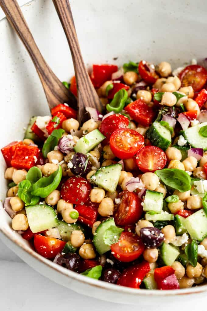 Mediterranean Quinoa Salad in a serving bowl