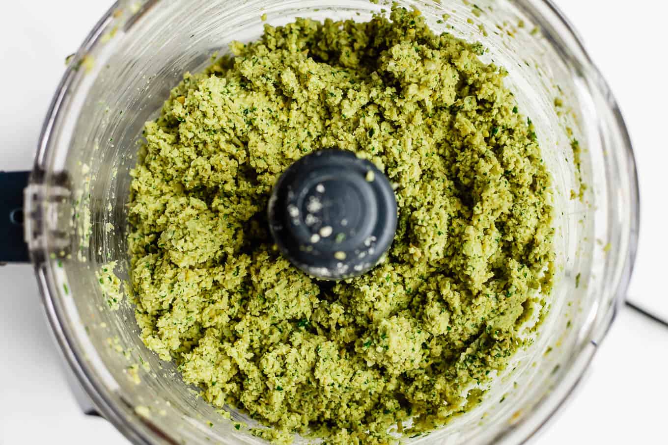 falafel mixture in a food processor