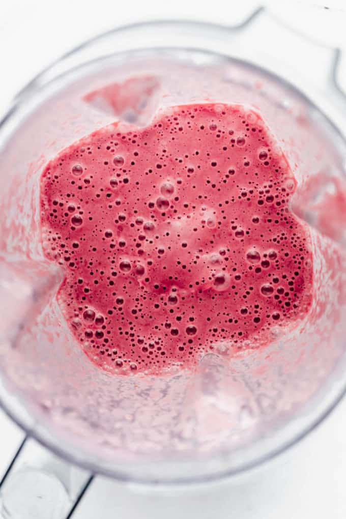 blended raspberry almond milk