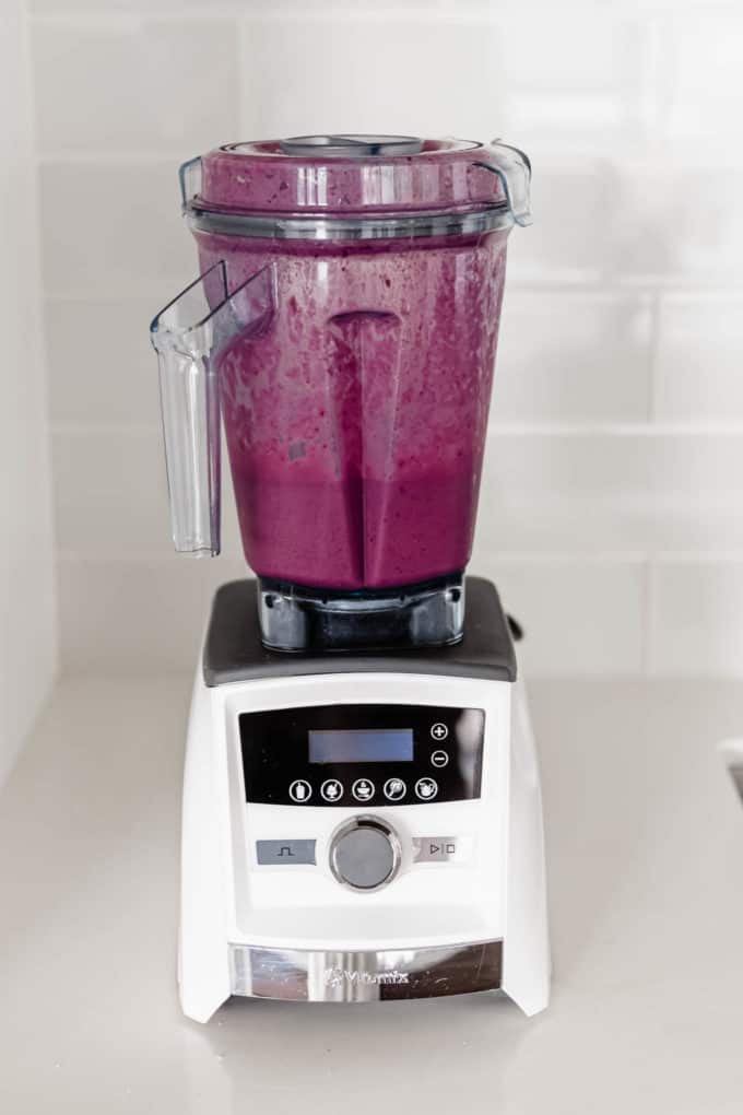an acai smoothie in a blender