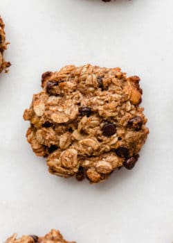 A chocolate chip oatmeal banana cookie