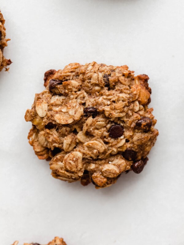 A chocolate chip oatmeal banana cookie