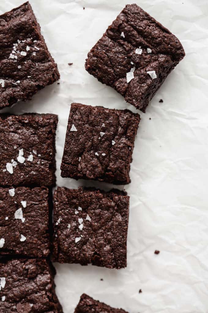 cut up vegan brownies