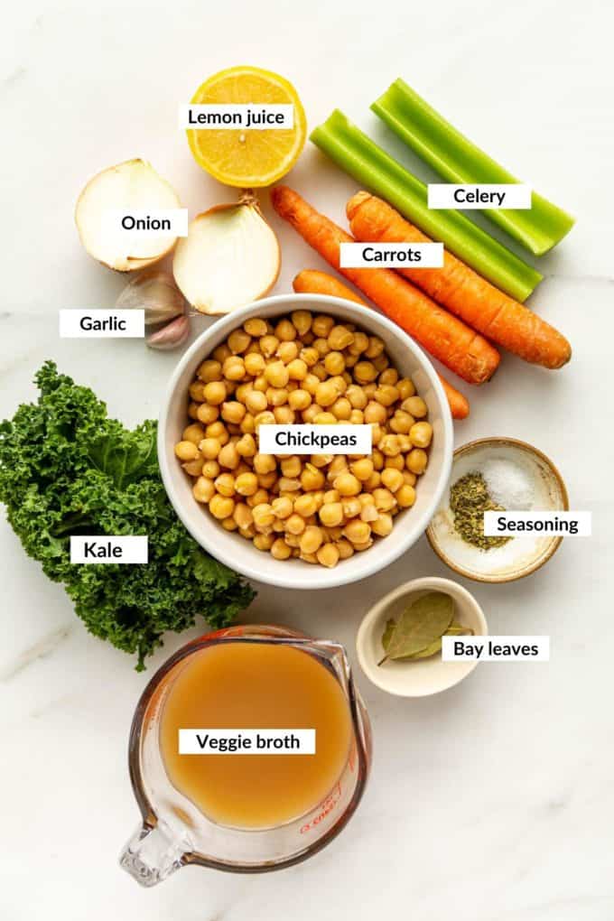 Ingredients for chickpea soup