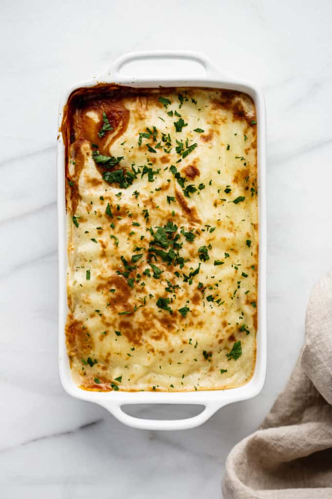 A baked vegan moussaka
