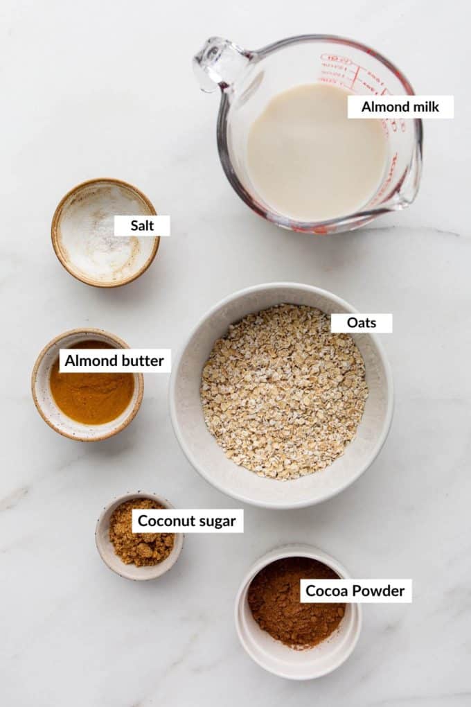 Ingredients for chocolate oats