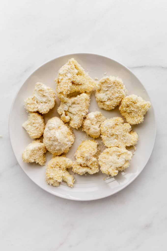 Cauliflower on a white plate