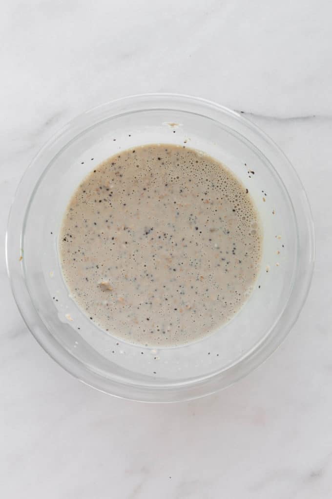 overnight oats in a mixing bowl