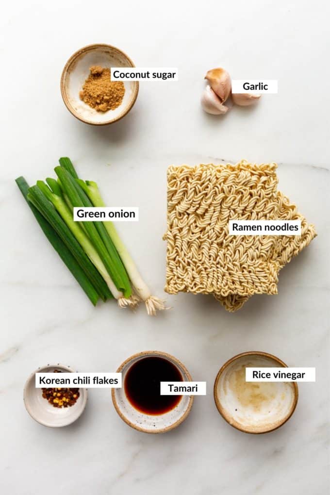Ingredients for spicy noodles